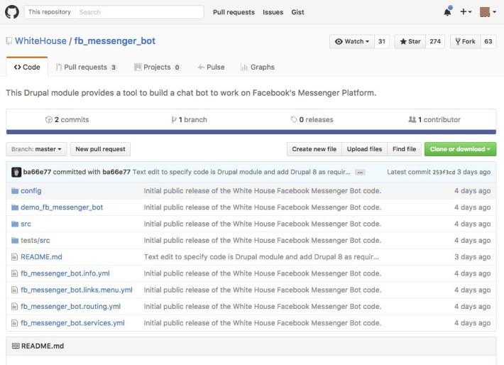 你也可以到 GitHub 網站下載這模組來自行製作 Facebook Messenger 對答機械人