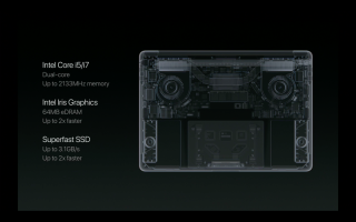 13吋 MacBook Pro 提供 i5/I7 選擇。採用 Intel Iris 核心。