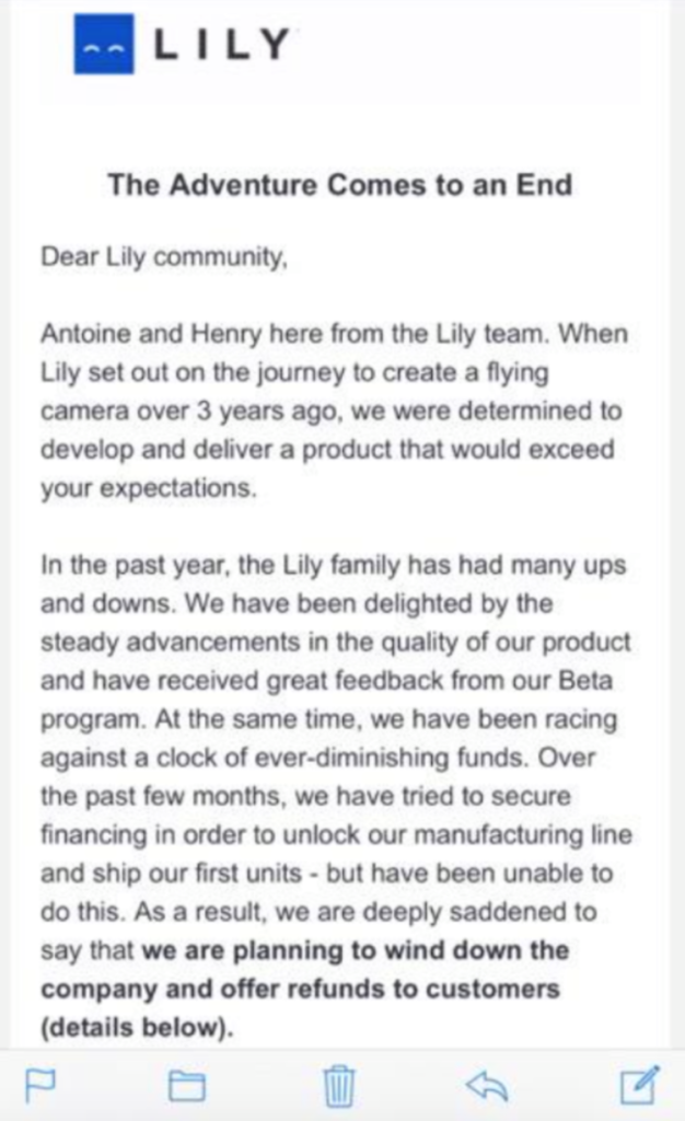 ．已有用戶收到 Lily 發出的結業及退款通知。