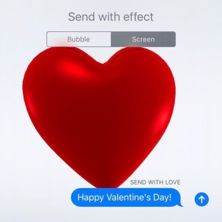今日使用 iMessage 可以用紅心向愛人表達情意