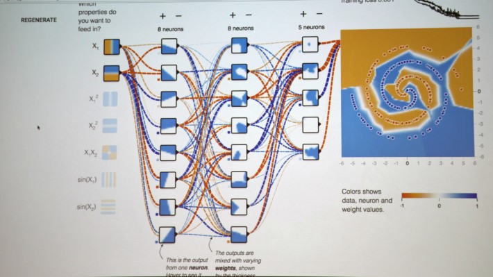 Google 雲端數據與分析技術主管佐藤一憲示範怎樣透過各個圖層進行圖像分析。
