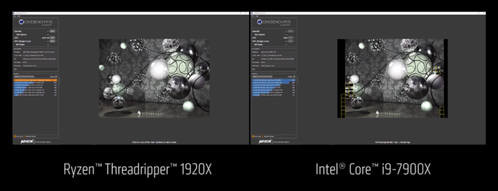 AMD Ryzen Threadripper 1920X 比 Intel i9-7900X 在 3D Rendering 更有優勢。