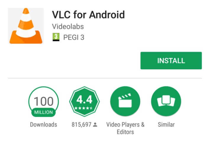 VLC 在 Android Google Play 的下載量已超過一億。