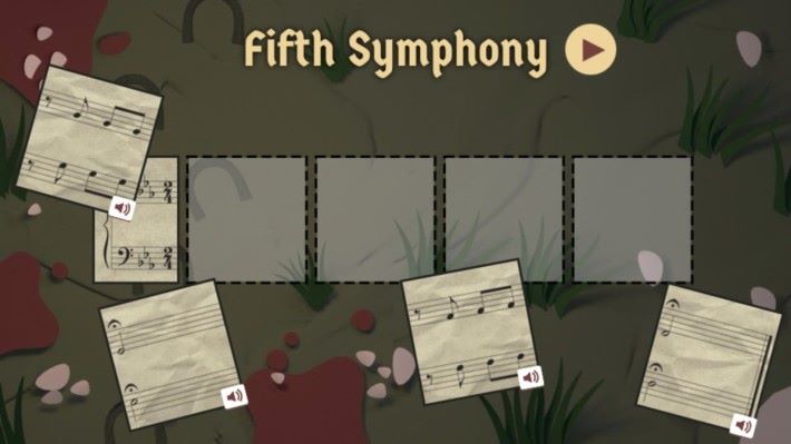 還有音樂遊戲，要把樂譜拼湊好才能過關。
