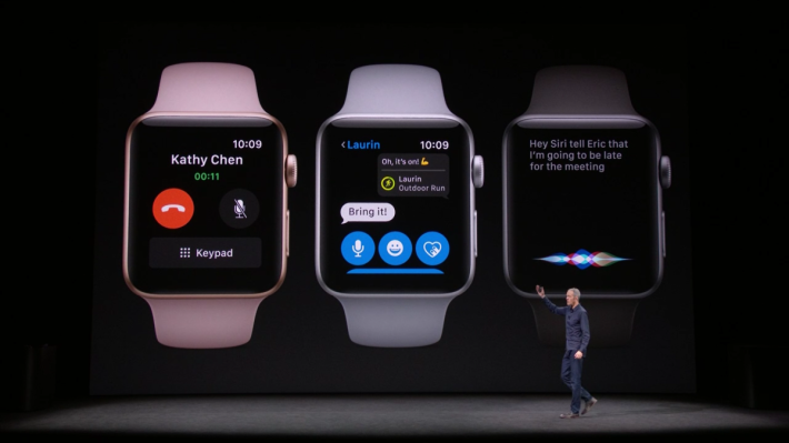 新加入電子 SIM 卡的全新版本 Apple Watch 可以直接撥打電話。