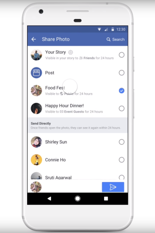 在分享相片時，Facebook 讓你可選擇分享到活動內，讓其他參與活動的人看到。