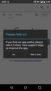初次啟動會要求用戶為 App 評價 5 星。