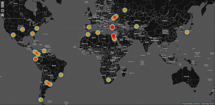 針對 Huawei HG532 漏洞的攻擊在全球各地發生（來源： Check Point Software Technologies）