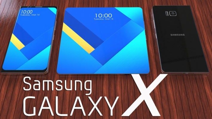 Samsung Galaxy X 的設計，將採用對摺式設計，手機在闔上的時候，就和傳統手機一樣，而當打開手機變成平板模式。