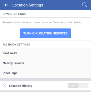在《 Facebook 》App 裡選擇「 Account Settings 」，點擊「 Location 」，就可以在那裡關掉定位服務。