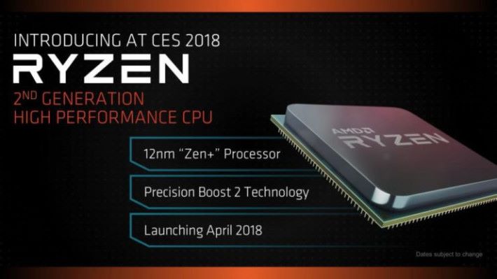 12nm 製程的 AMD Ryzen 2000 系列桌電級 CPU 將於 4 月發表。