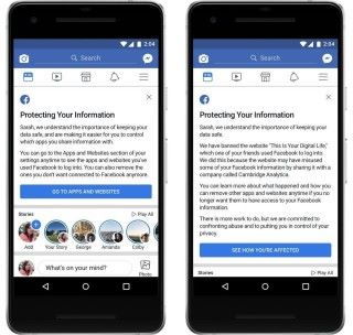 Facebook 雖然透過通告提示用戶可以修改私隱設定，不過這個通知只要捲動一下就會消息，不會再次出現，手法備受質疑。
