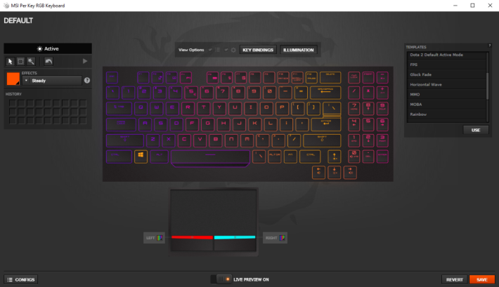 很喜歡這個主題顏色～連觸控板的左右鍵都可以設定顏色呢。