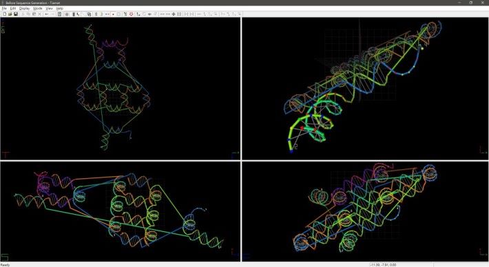 Step 2：利用軟件，將設計圖的線條轉換成 DNA 雙螺旋。