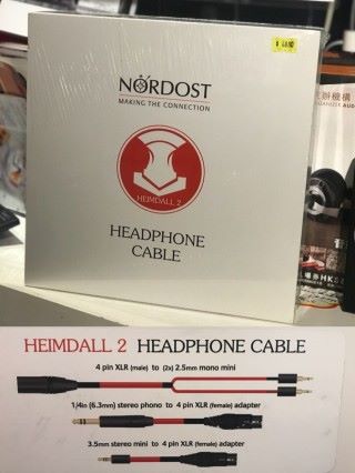 NORDOST Heimdall 2 2.5mm mono jack 升級耳機發燒線材， 減價後 $3,680 ，差唔多六折。