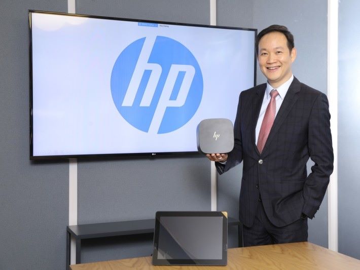 江錦泉指出，HP 會議方案以簡單安裝及操作提升用戶的體驗，也透過精簡的設計迎合未來簡潔辦公室的設計及需求。