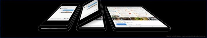 Samsung 展示的摺屏手機有內外兩片屏幕