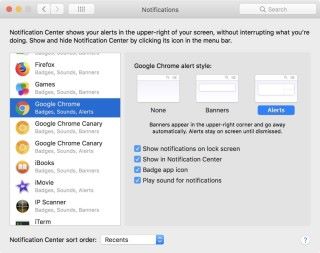 你可以開啟 Mac 或 PC 的通知中心，來接收來自瀏覽器的通知信息。
