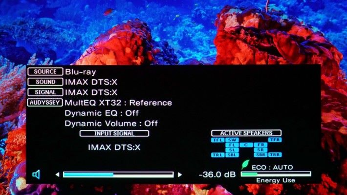．iMAX Enhanced 影碟的聲音透過 HDMI 輸入，已可以判定爲 iMAX DTS 格式進行解碼。