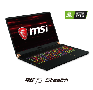 GS75 Stealth 採用 RGB 鍵盤，每個鍵均可自定顏色。