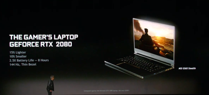NVIDIA CEO 唯一在發表會上介紹的 RTX 2080 Max-Q 筆電 — MSI GS65 Stealth！