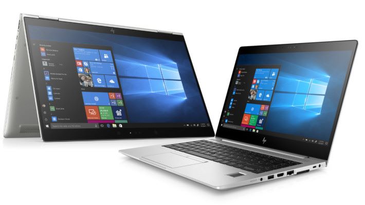 HP DaaS 有多款新的電腦設備供選擇，HP EliteBook 840 G5 （左）及 EliteBook x360 1030 G3 均採用供Intel® 第 8 代 Core™ i5 處理器，效能超卓。