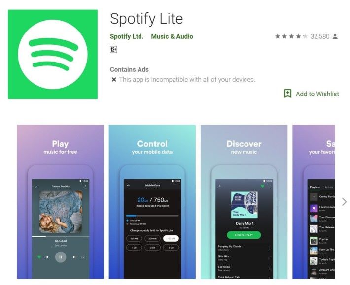 Spotify Lite 會先在 36 個新興國家的 Google Play Store 上推出