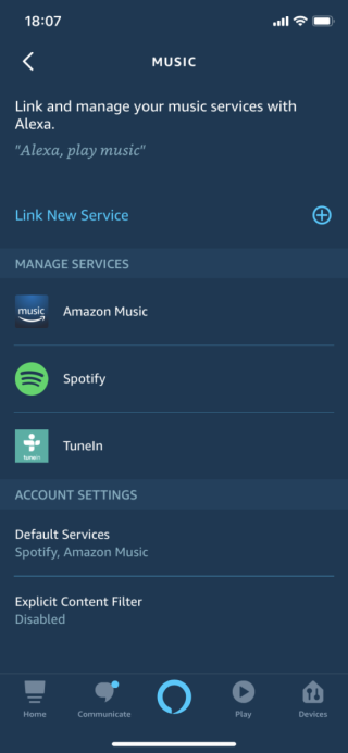 其他功能在 Alexa App 操作，想叫 Alexa 播 Spotify Playlist 就要在 Alexa App 綁定帳戶。
