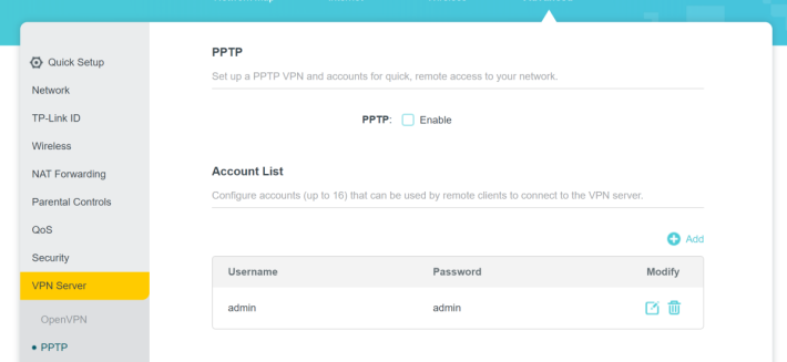 以及 PPTP VPN