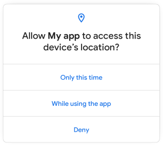 在 Android 11 用戶可以選擇只提供一次位置資料
