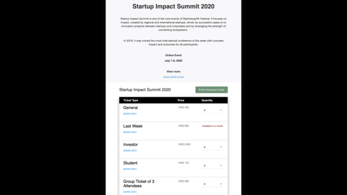 WHub 辦的 Startup Impact Summit 2020 由一日延長至兩日，並正在發售直播門票。