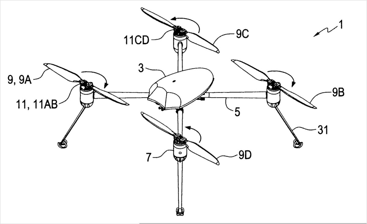 DJI 被判侵權的專利，主要是指「旋翼飛行裝置具備從機體伸出的臂，以及連接到每隻臂末端的轉子組件」。