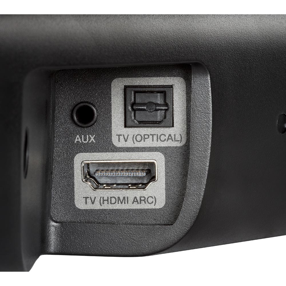 DHT-S316 機背設有一組對應 ARC 的 HDMI 輸入，並設有光纖及3.5mm AUX輸入。