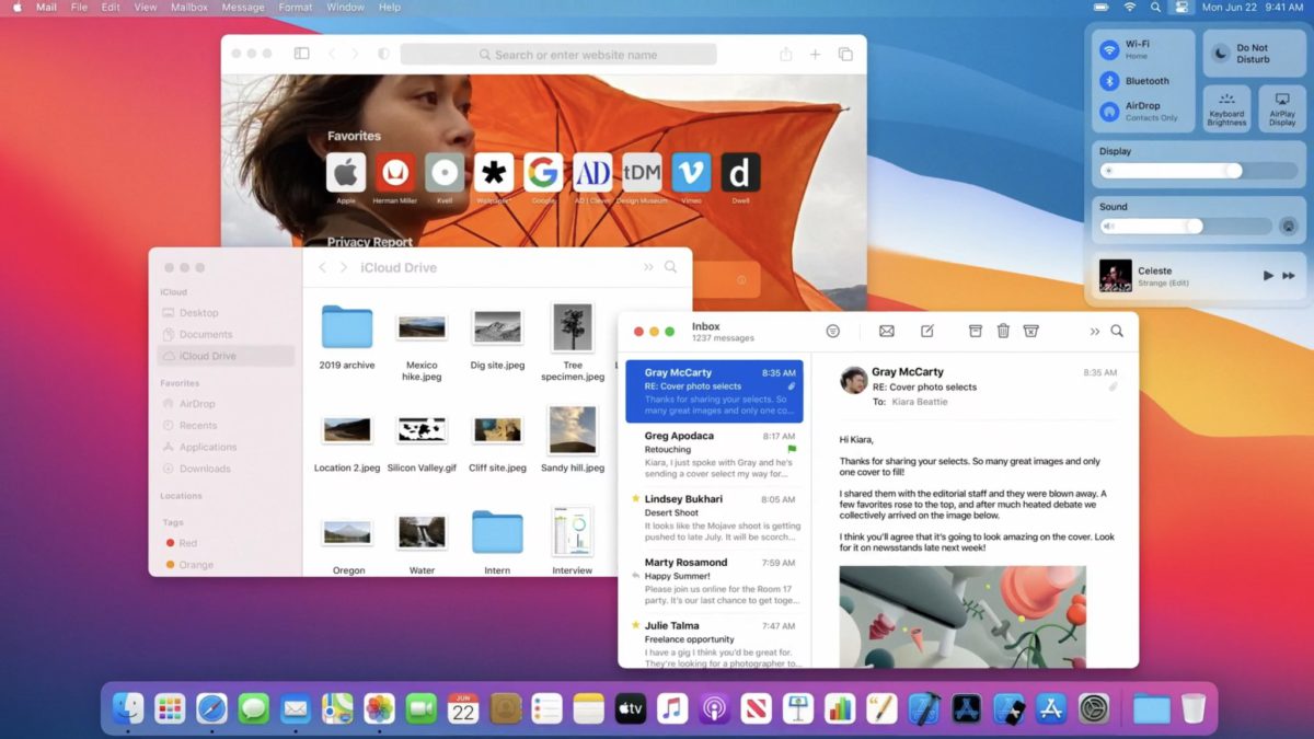 macOS Big Sur 改用半透明介面，各 App 的工具列也重新統一設計。