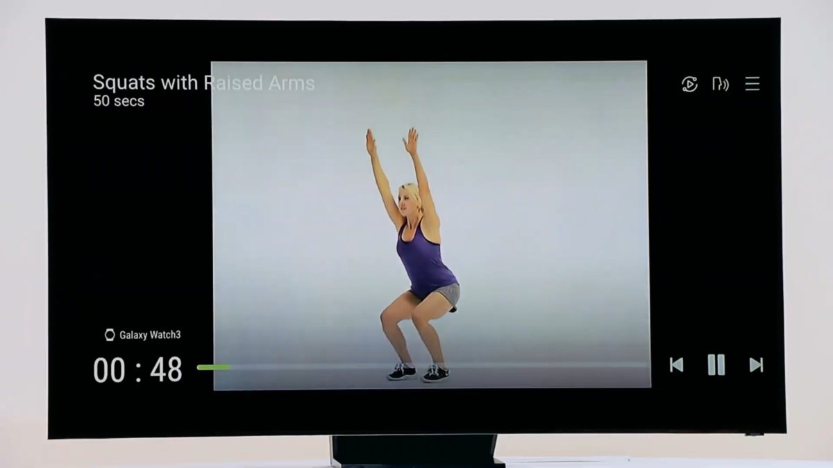 配合 Galaxy 手機的程式、 Samsung Smart TV 、 Galaxy Watch3 和 120 種不同運動訓練教程影片，在家也可以鍛練身體。
