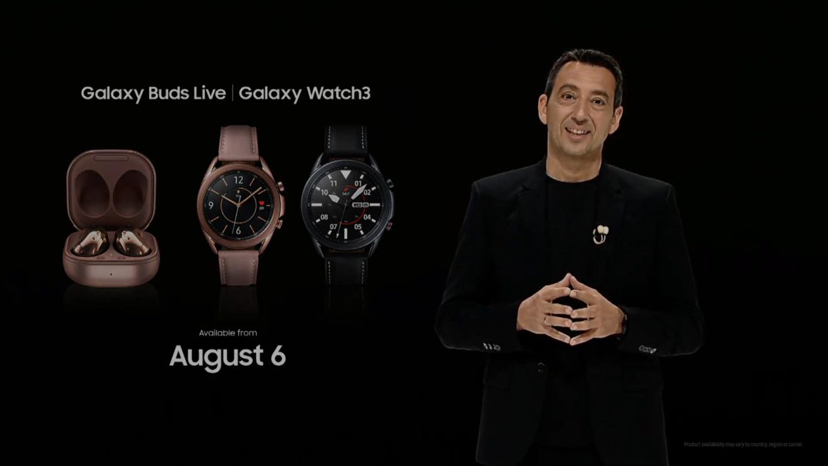發表會指 Galaxy Buds Live 和 Galaxy Watch3 都會在今日（ 8 月 6 日）推出，香港就要等待官方公布。
