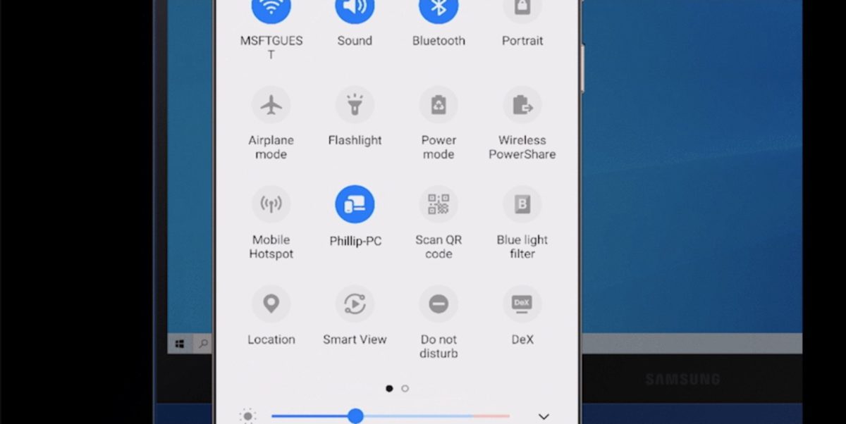 Android 9 手提拉下置頂工具列，點選「Link to Windows」功能。