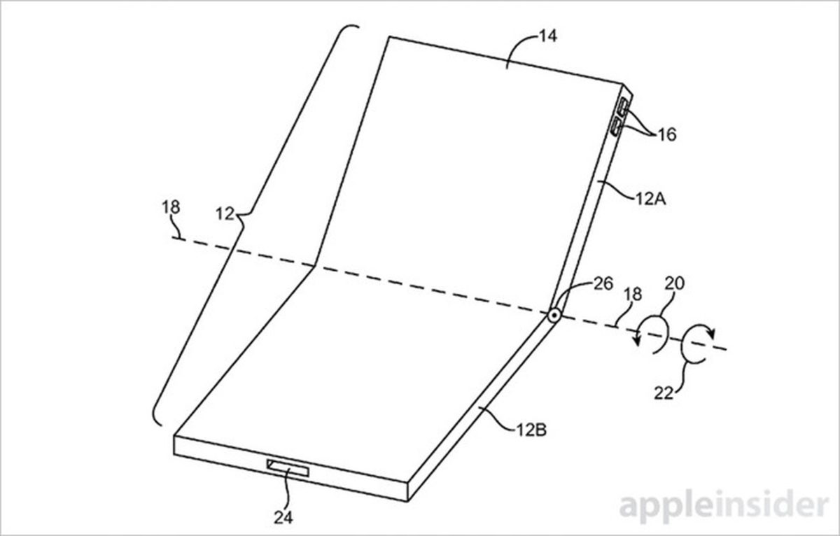 Apple 四年前就已經取得了多項摺疊屏幕裝置專利。