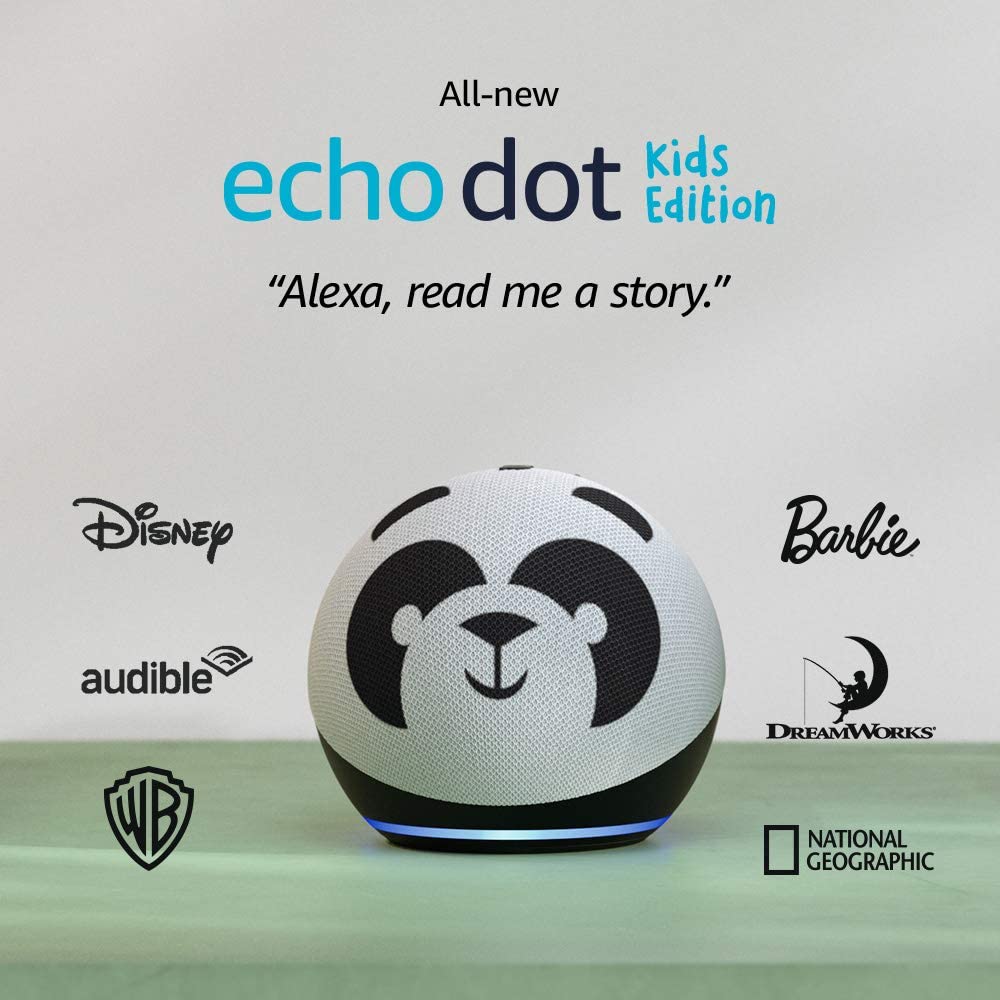 新的 Echo Dot Kids Edition 有熊貓和老虎兩種圖案，設計可愛。