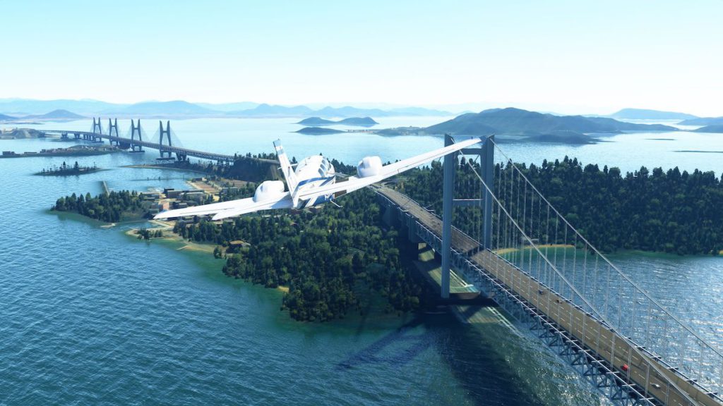 用 4K 電視飛過瀨戶大橋，正！