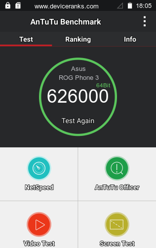 採用 S865+ 的 ROG Phone 3 有 62 萬分
