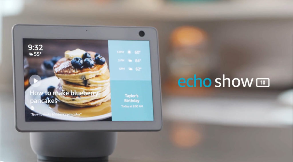 Echo Show 10 備有摩打台座，令屏幕可以一直朝著用戶。