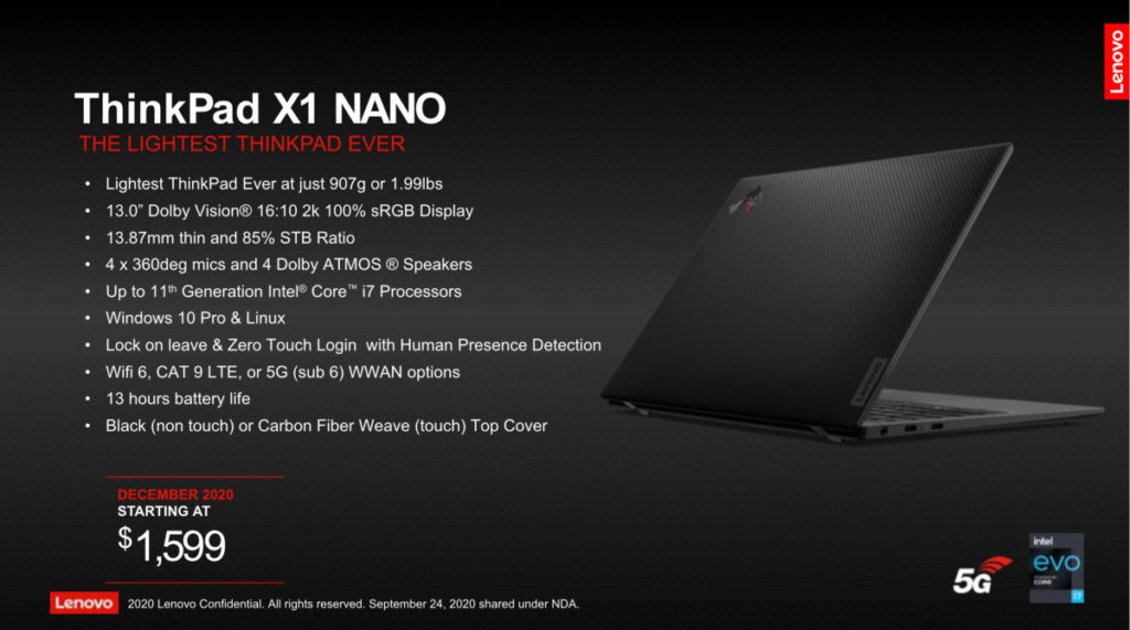 X1 NANO 售價由 1,599 美元開始。