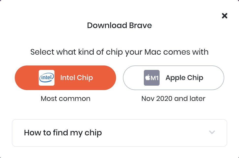 Brave 已原生支援 M1 Mac 。
