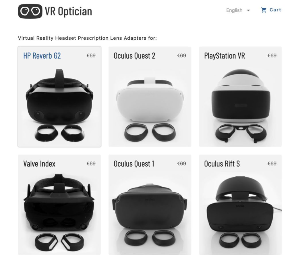 有廠商為多款 VR 裝置推出有度數鏡片框。