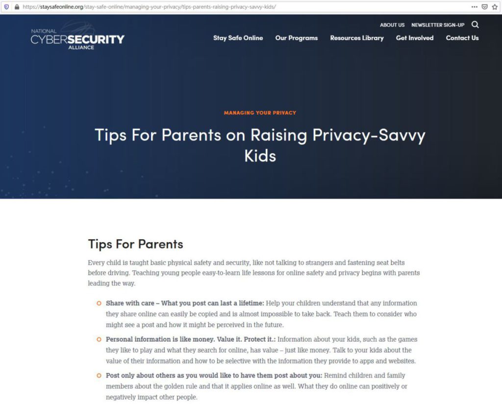 Tips For Parents on Raising Privacy-Savvy Kids NCSA