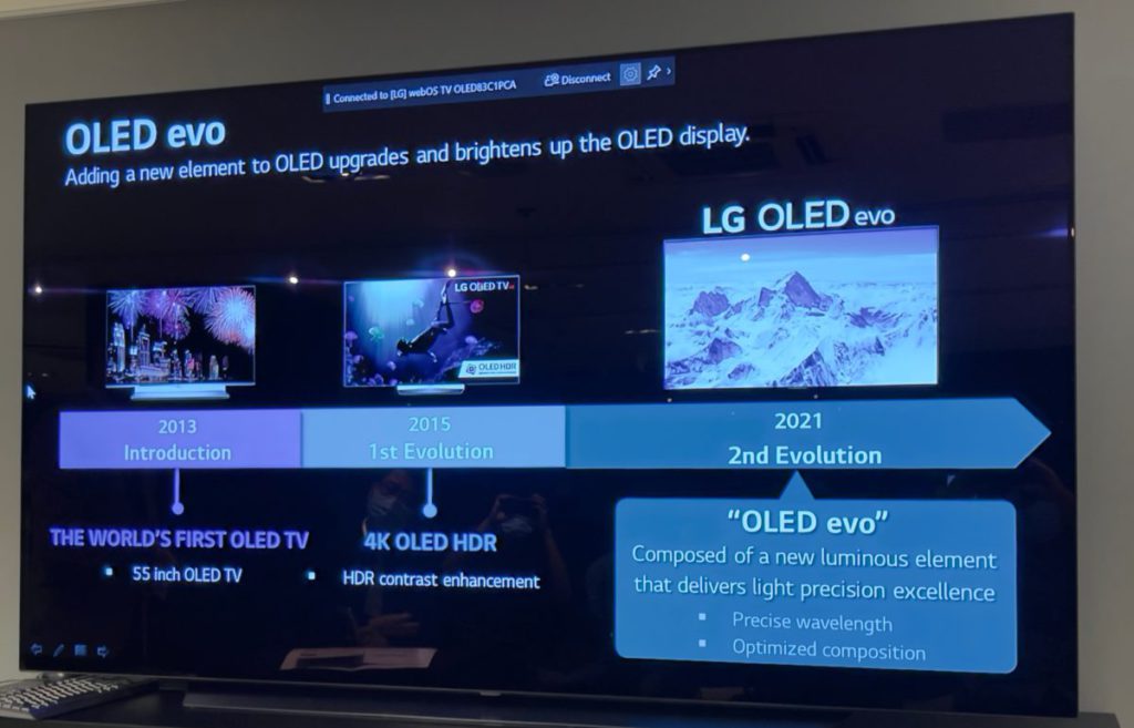 OLED電視屏幕已經有8 年歷史，第一次大型改革是2015年加入HDR支援，今年是第二次改變 OLED顯示技術。