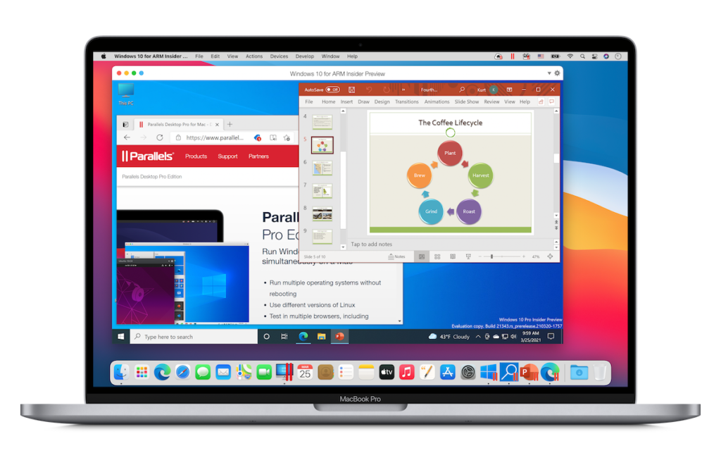 透過 Parallels Desktop 16.5 ，可以在 M1 Mac 機上執行 Windows 10 for ARM 和 Microsoft Office 軟件。