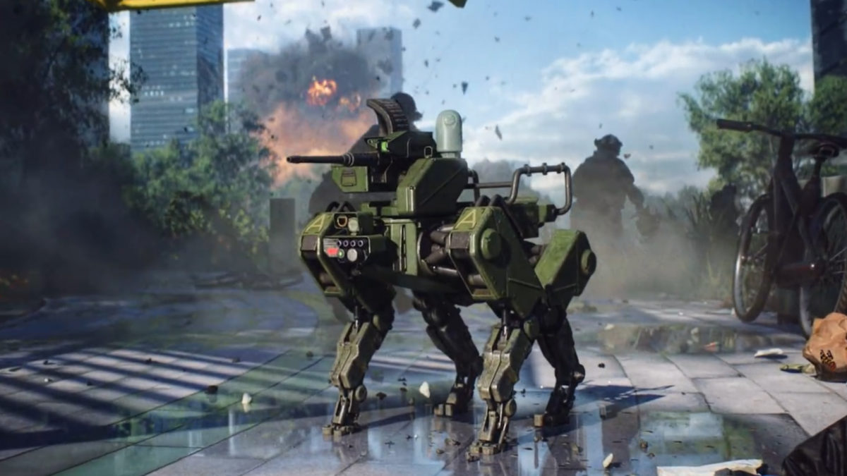 玩家可以召喚戰鬥機械狗，頓時增強未來戰爭感覺。